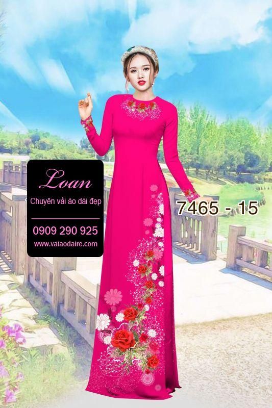 Vải áo dài hoa trên dưới