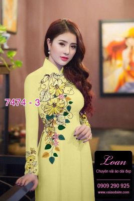 Vải áo dài hoa dây-DT 7474