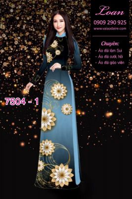 Vải áo dài hoa 3D-DT 7504