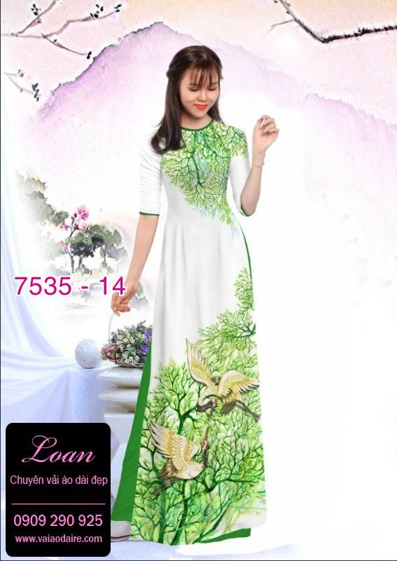 Vải áo dài hoa 3D