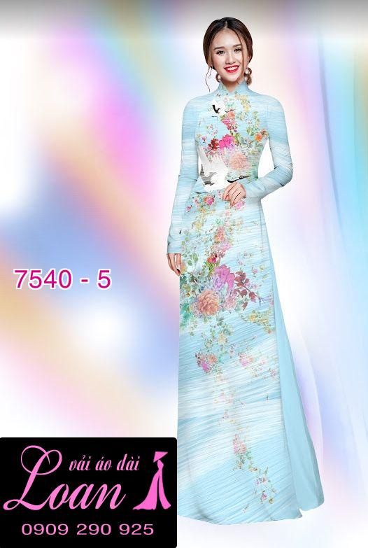 Vải áo dài hoa 3D
