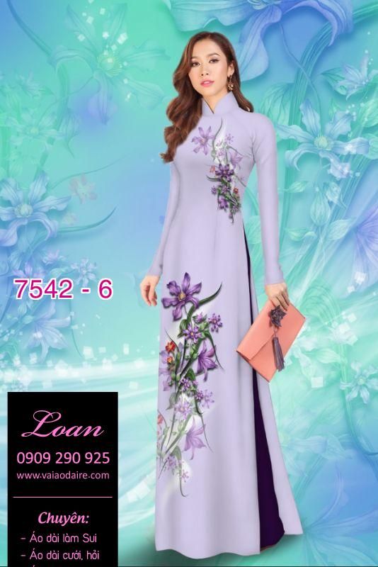 Vải áo dài hoa 3D