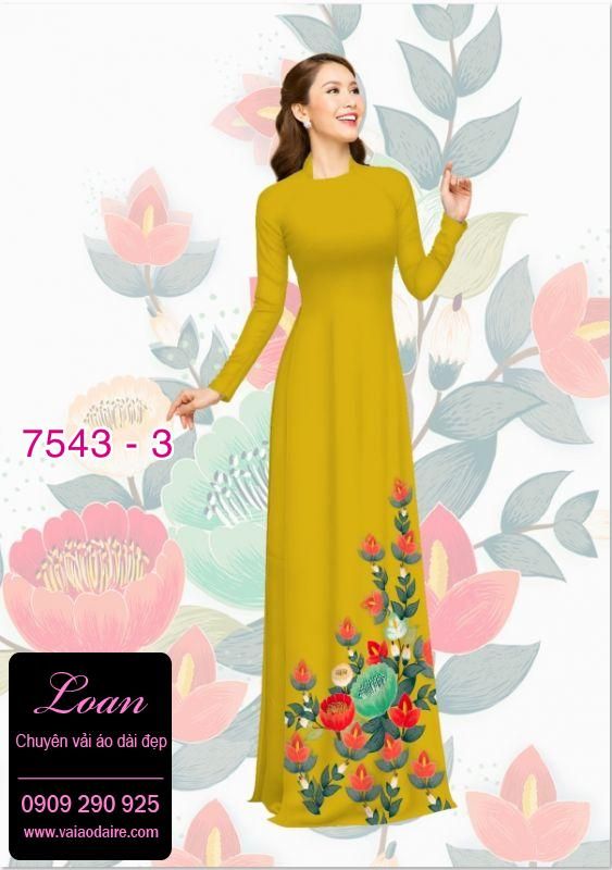 Vải áo dài hoa 3D