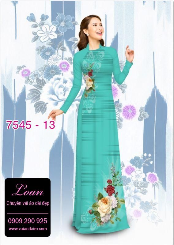 Vải áo dài hoa 3D
