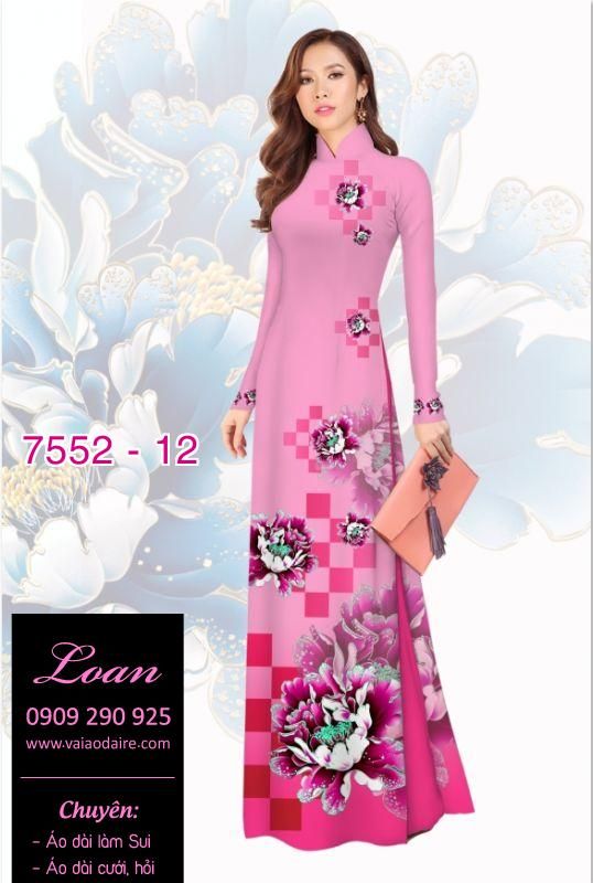 Vải áo dài hoa 3D
