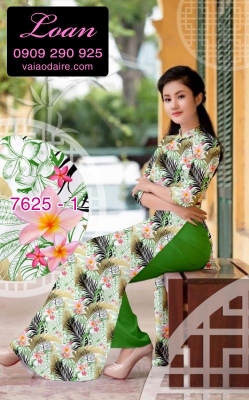 Vải áo dài hoa nhỏ-DT 7625