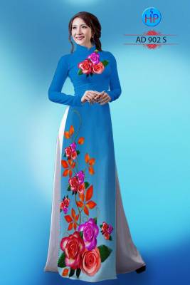 Vải áo dài hoa Hồng-DT 763