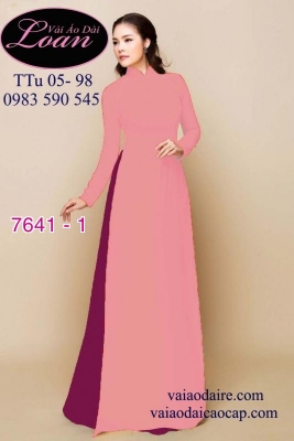 Vải áo dài trơn màu hồng nhạt-LT 7641