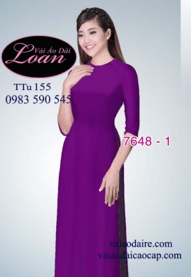 Vải áo dài trơn màu tím-LT 7648