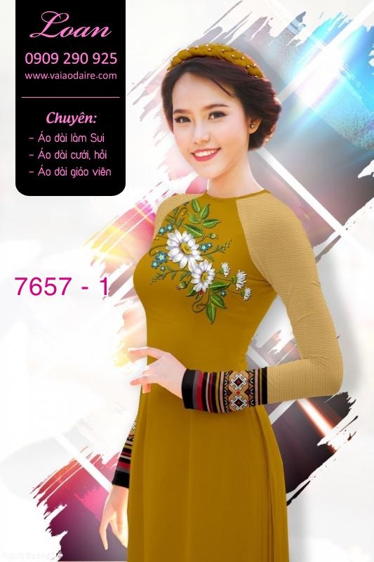 Vải áo dài hoa 3D