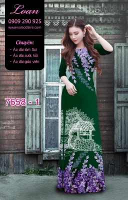 Vải áo dài hoa Lavender-DT 7658