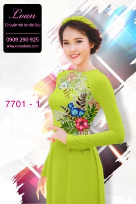 Vải áo dài hoa 3D-DT 7701