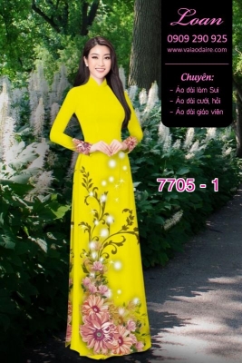 Vải áo dài hoa Sen-DT 7705