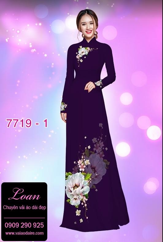 Vải áo dài hoa trên dưới