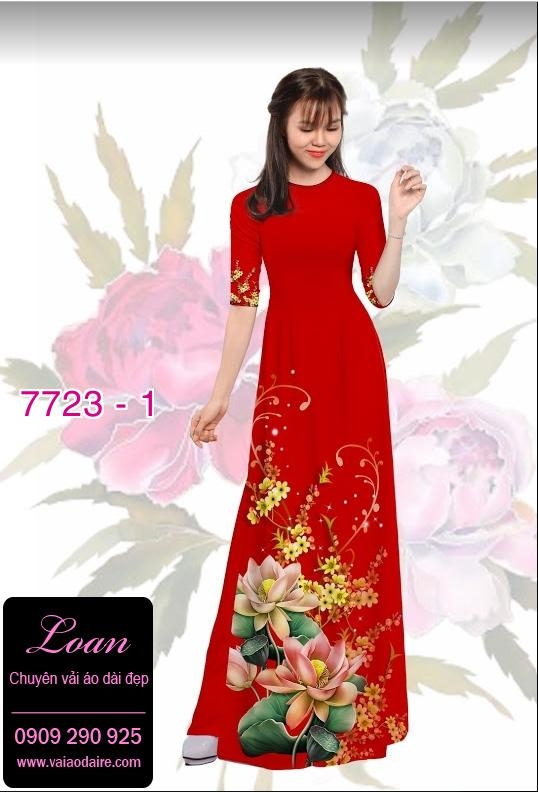 Vải áo dài hoa 3D