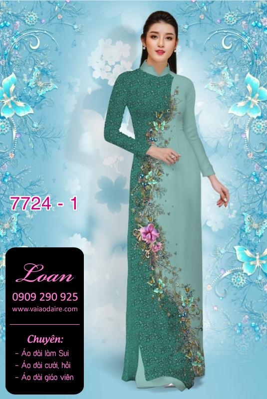 Vải áo dài hoa dọc toàn thân