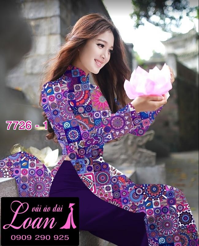 Vải áo dài hình gạch bông