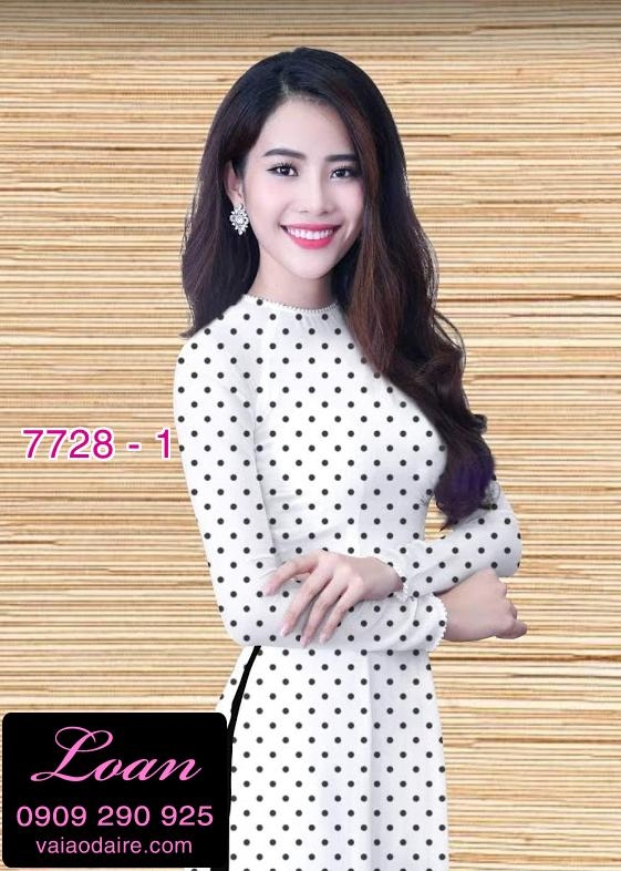 Vải áo dài chấm bi nhỏ