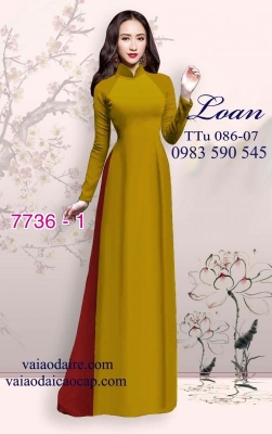 Vải áo dài trơn màu vàng bò-LT 7736