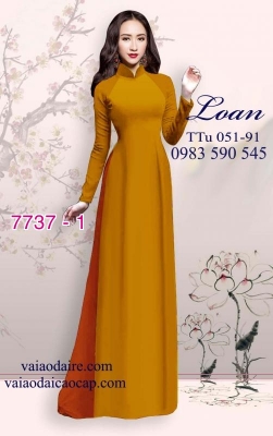 Vải áo dài trơn màu vàng bò-LT 7737