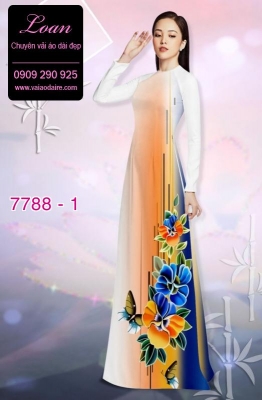 Vải áo dài hoa 3D-DT 7788