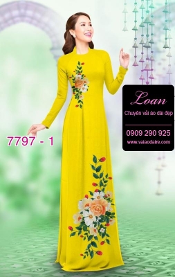 Vải áo dài hoa 3D-DT 7797