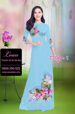 Vải áo dài hoa 3D-DT 7798