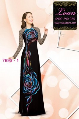 Vải áo dài hoa 3D-DT 7893