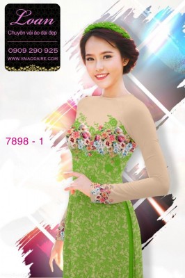 Vải áo dài hoa 3D-DT 7898