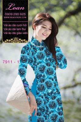 Vải áo dài hoa nhí-DT 7911