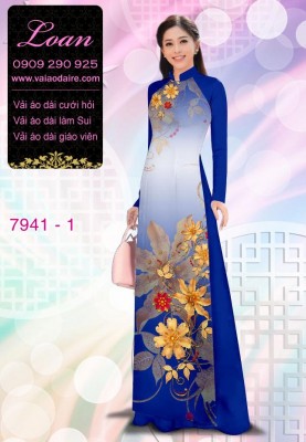 Vải áo dài hoa 3D-DT 7941