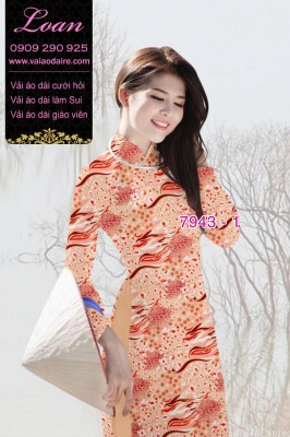 Vải áo dài hoa nhí-DT 7943