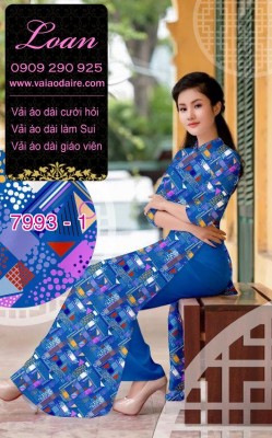 Vải áo dài hoa Mẫu Đơn-DT 7993