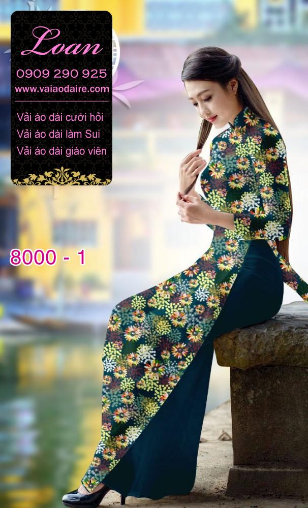 Vải áo dài hoa trên dưới