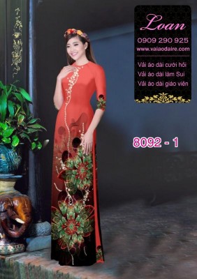 Vải áo dài hoa 3D-DT 8092