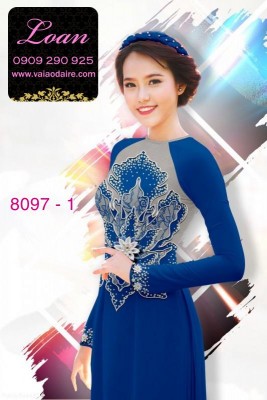 Vải áo dài hoa 3D-DT 8097