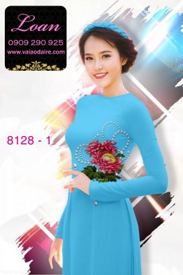 Vải áo dài hoa eo-DT 8128