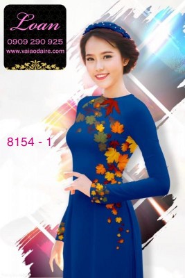 Vải áo dài lá mùa thu-DT 8154