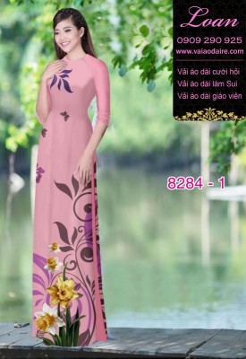 Vải áo dài hoa dây-DT 8284