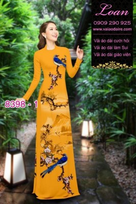 Vải áo dài phong cảnh-DT 8398