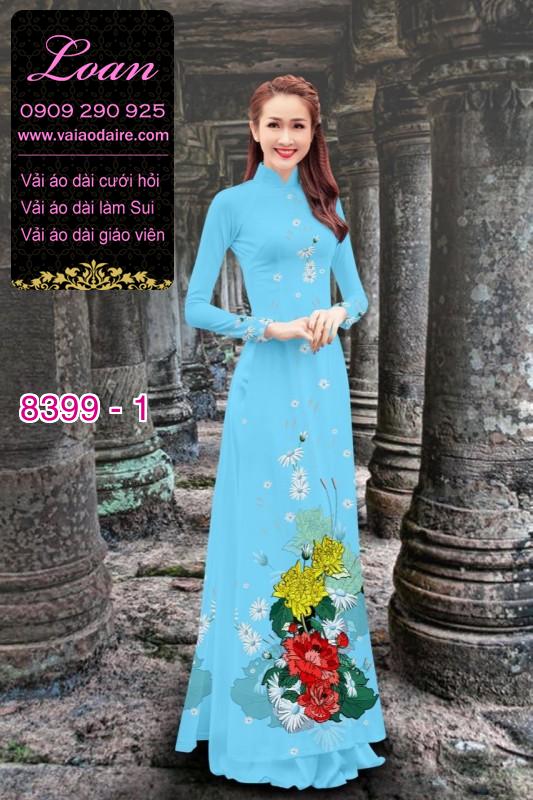 Vải áo dài hoa 3D