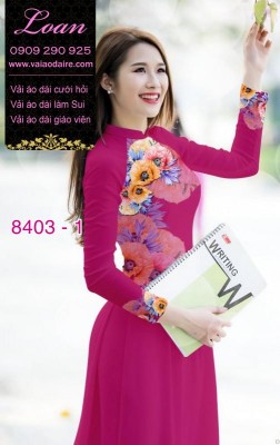 Vải áo dài hoa 3D-DT 8403