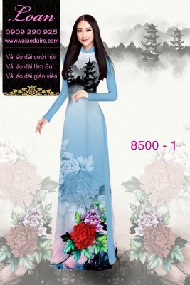 Vải áo dài hoa Mẫu Đơn-DT 8500