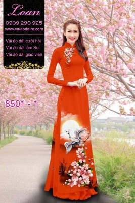 Vải áo dài chim Hạc-DT 8501