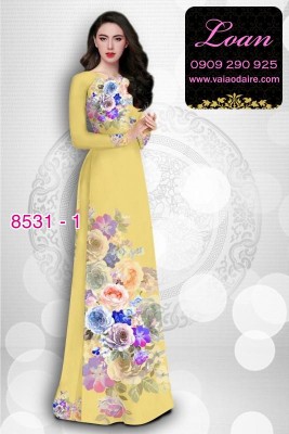 Vải áo dài hoa Hồng-DT 8531