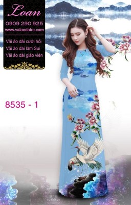 Vải áo dài chim Hạc-DT 8535