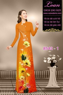 Vải áo dài hoa Cúc-DT 8542