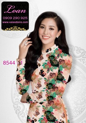 Vải áo dài hoa nguyên áo-DT 8544