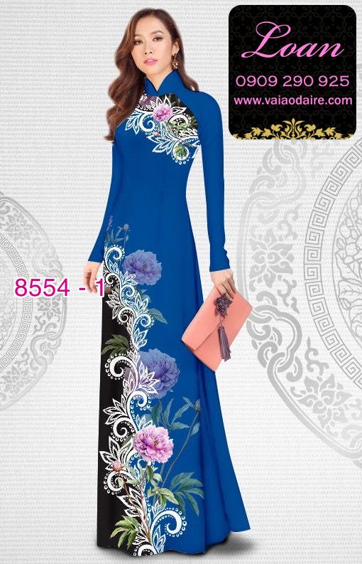 Vải áo dài hoa 3D