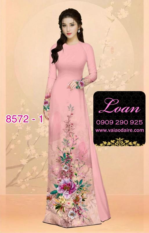 Vải áo dài hoa 3D